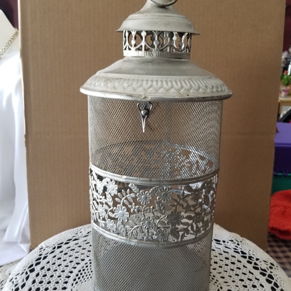 Metal Lantern 7" wide x 17" tall - Picture 2 of 10